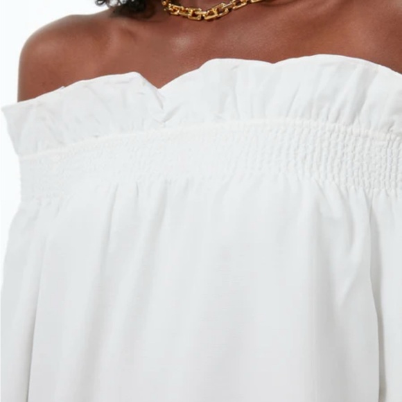 Tuckernuck White Off The Shoulder Marguerite Blouse $128 NWT Extra Small XS - Picture 5 of 10